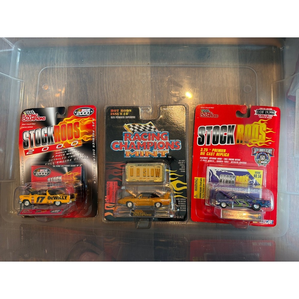 Racing‎ Champions Stock Rods Lot 1970 Plymouth Superbird 1956 Ford Victoria 3pc